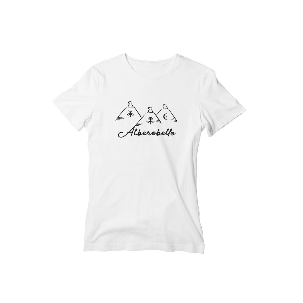 T-shirt Alberobello Trulli con simboli