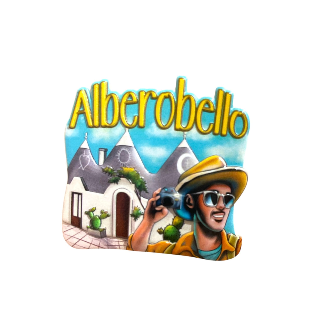 Calamita Alberobello trulli con personaggio