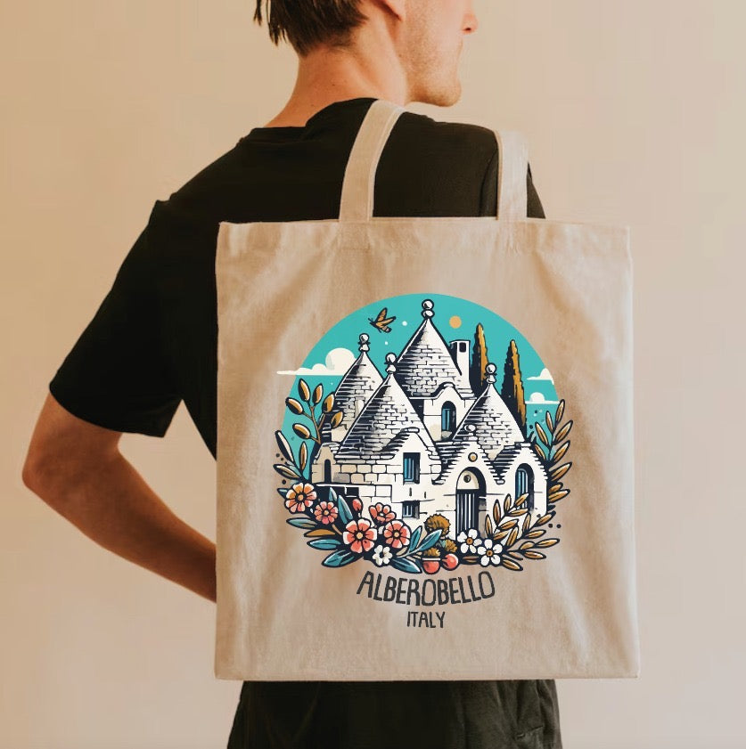 Shopper trulli e fiori
