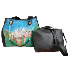 Load image into Gallery viewer, Bag painted with Puglia trulli landscape
