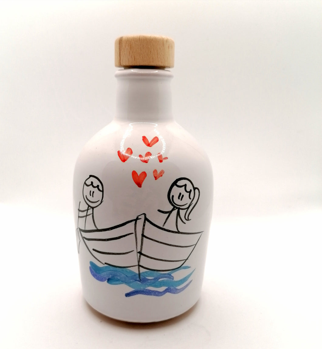 Oliera in ceramica innamorati barca – L'arte del souvenir